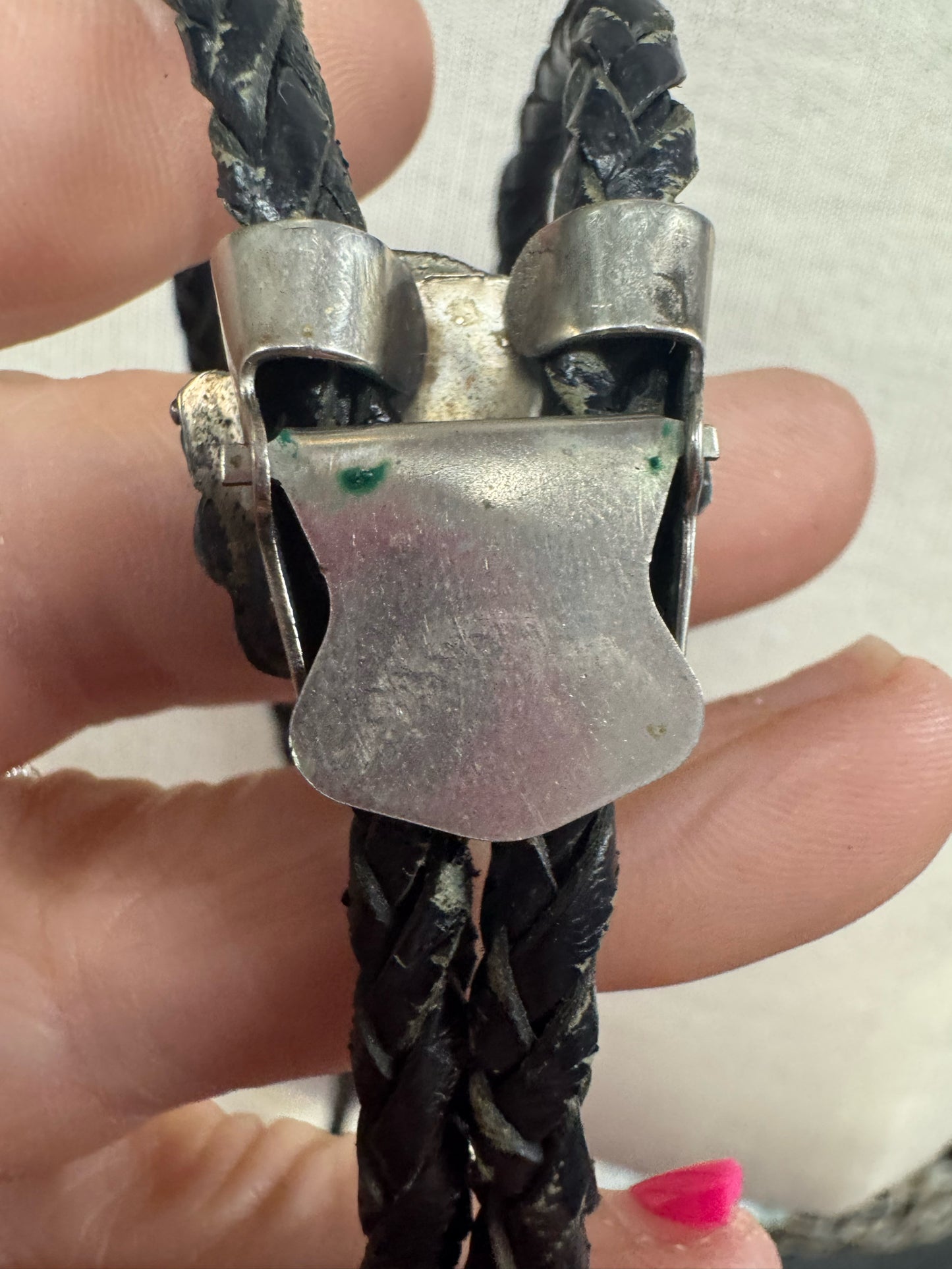Zuni Sterling Silver Native American Vintage Bolo Tie