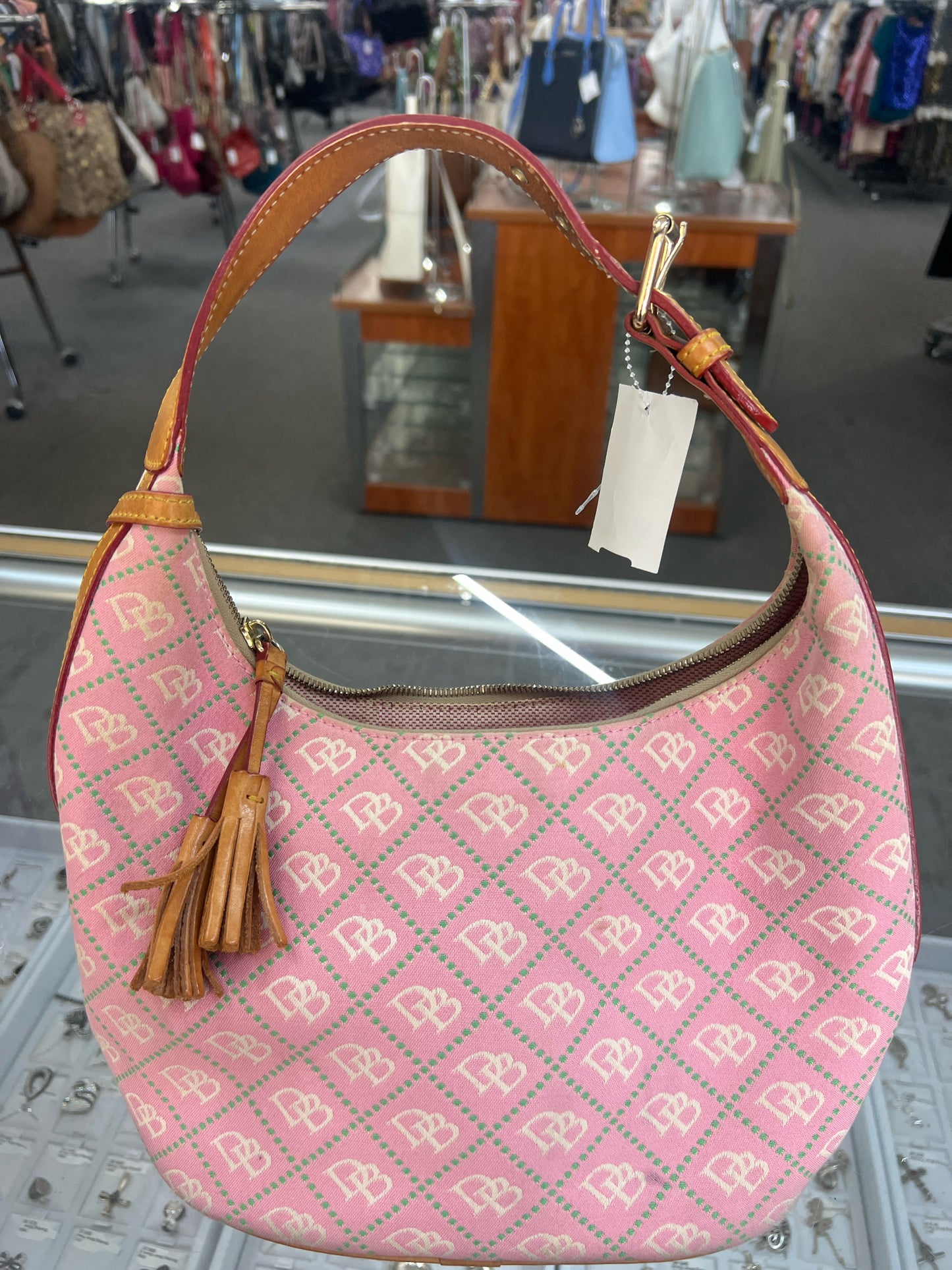 Designer Dooney & Bourke Pink/Green Handbag