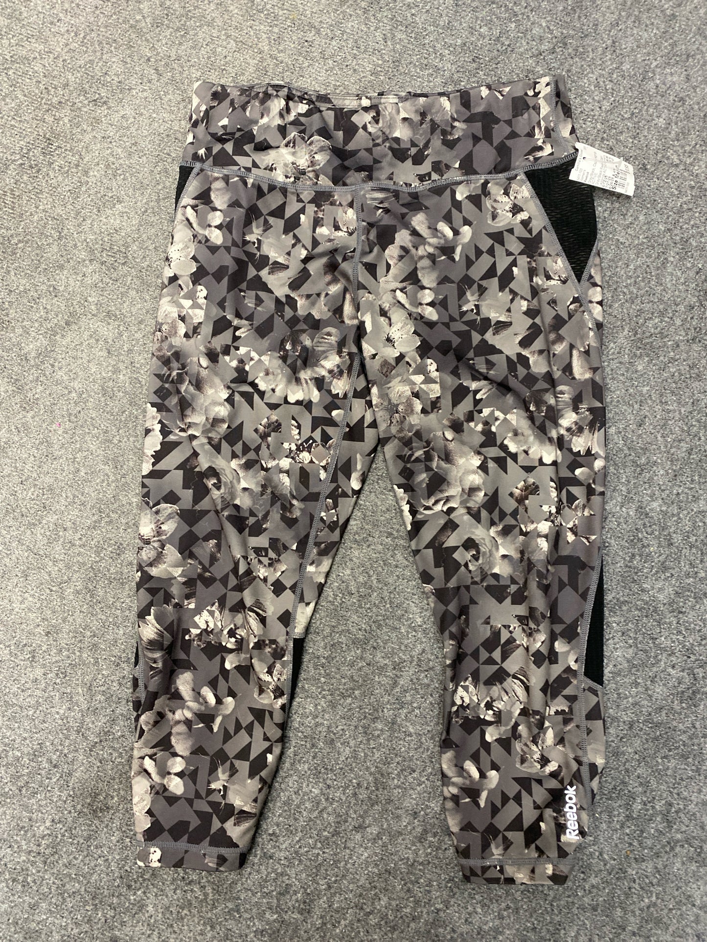 Gray/Black Reebok Capri Leggings ACTIVE Women's
