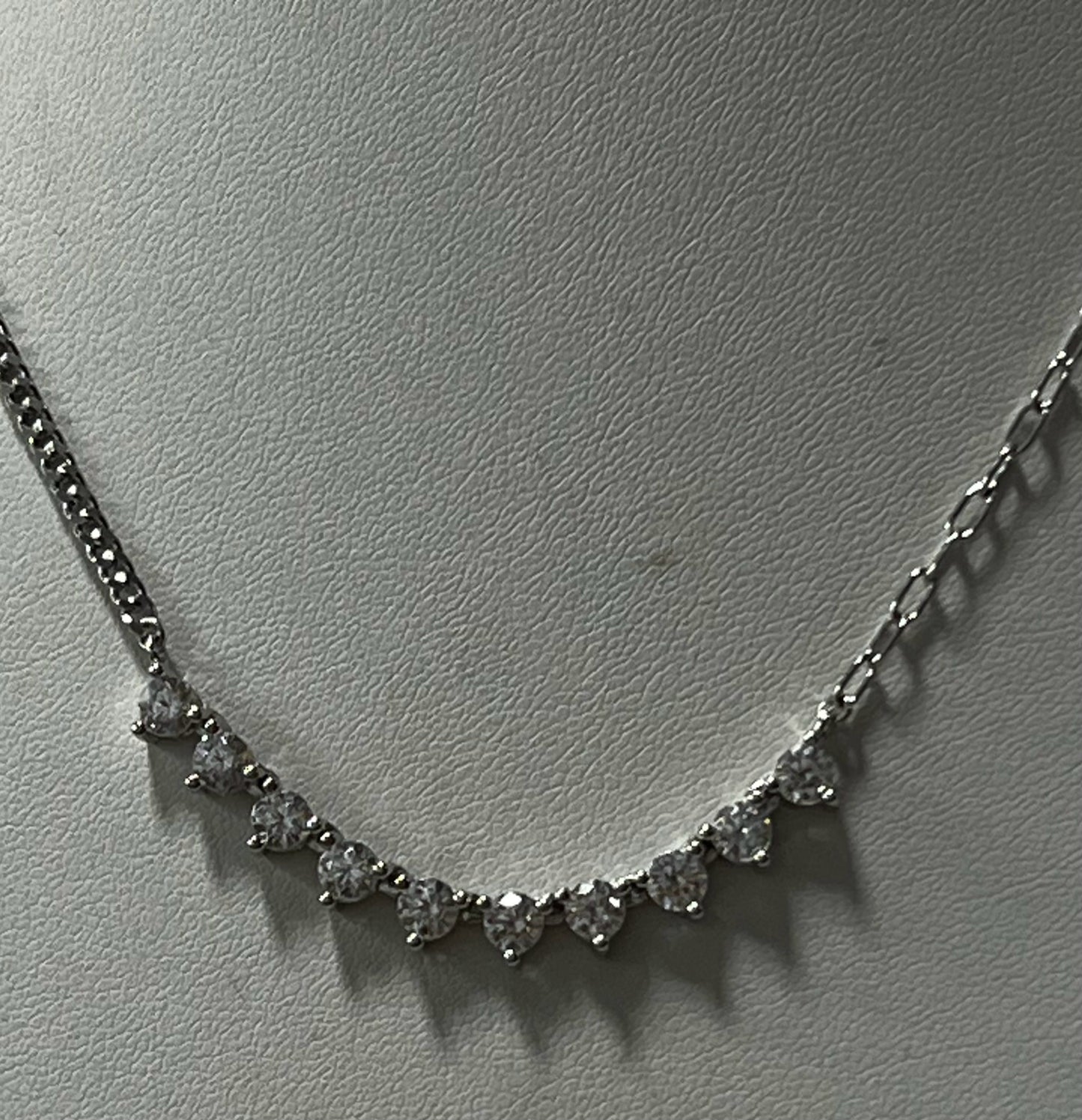Sterling Silver CZ Necklace Pendant Chain New JTV