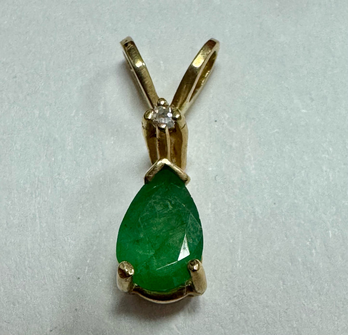 14k Yellow Gold Emerald Pendant