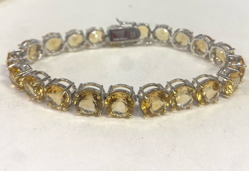BBJ 925 Citrine Bracelet 8.5" Sterling Silver