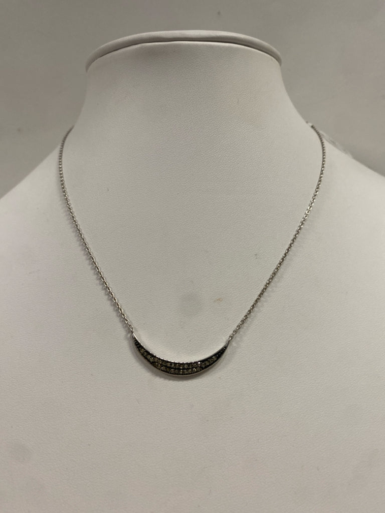 Sterling Silver Necklace 15"-18" Crescent Moon