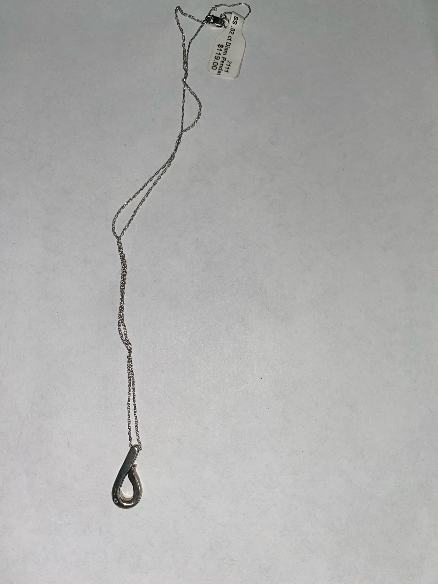 SS .02 ct Diam Pendant