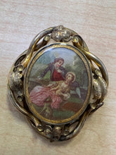 Load image into Gallery viewer, 10k Yellow Gold Swivel Frame Antique Cameo Brooch Pin 2.4&quot; x 2&quot; 27g Glass Back