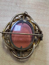 Load image into Gallery viewer, 10k Yellow Gold Swivel Frame Antique Cameo Brooch Pin 2.4&quot; x 2&quot; 27g Glass Back