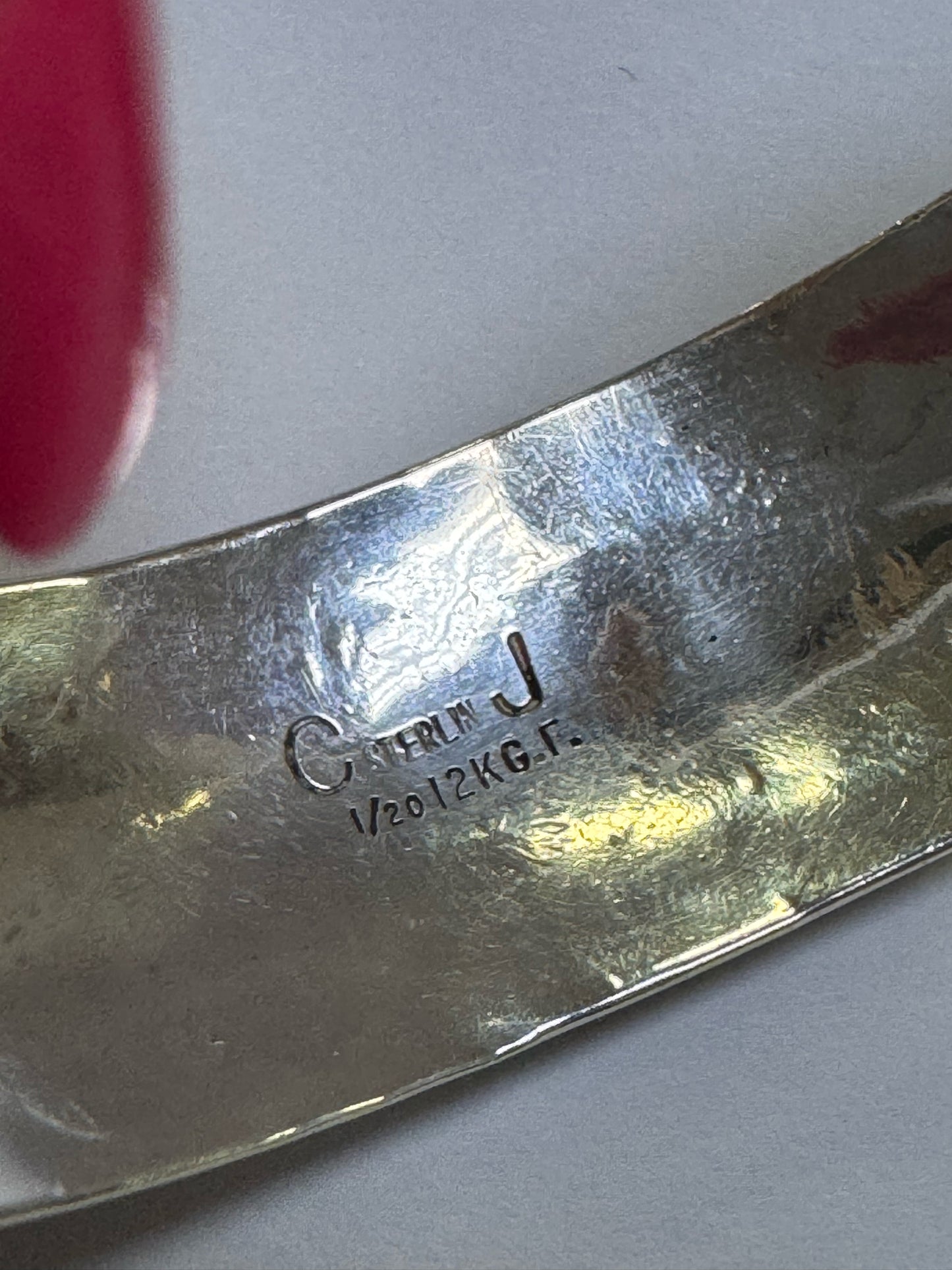 CJ Charlie John Navajo Sterling Silver & Gold Filled Kokopelli Cuff Bracelet