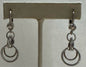 Judith Ripka Sterling Silver CZ 1.5" Dangle Leverback  Earrings Textured Rings