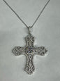 Sterling Silver CZ Necklace Cross Pendant & Chain New JTV