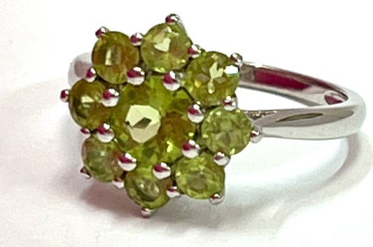 Sterling Silver Manchurian Peridot Ring Size 8 New JTV