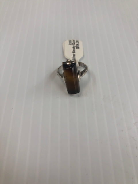 Sterling Silver Smoky Quartz Ring Size 5.75