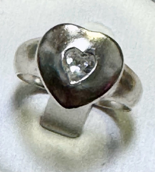 Sterling Silver CZ Ring Size 8