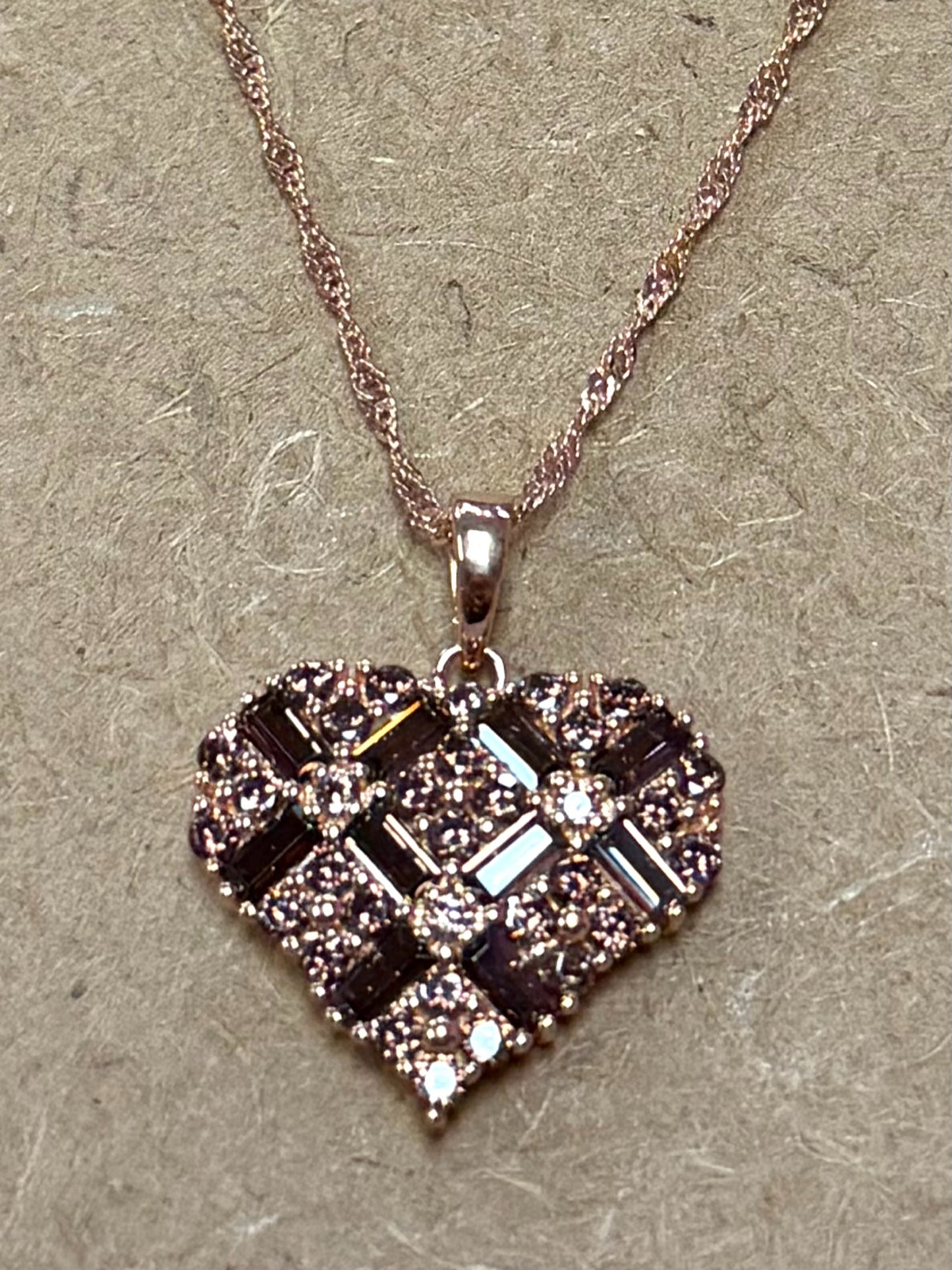 Rose over Sterling Necklace CZ New JTV