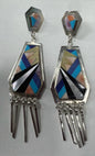 Sterling Silver Inlaid Dangle Earrings