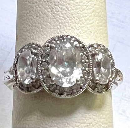 Tacori CZ Cubic Zirconia Ring 925 Sterling Silver Bloom With Love Size 8