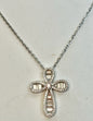 Sterling Silver CZ Cross Pendant & Necklace Chain JTV New