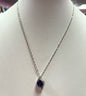 Sterling Silver Blue & White CZ Necklace & Adj Chain