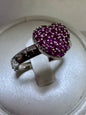 Sterling Silver Ring Size 8.75 Heart Ruby
