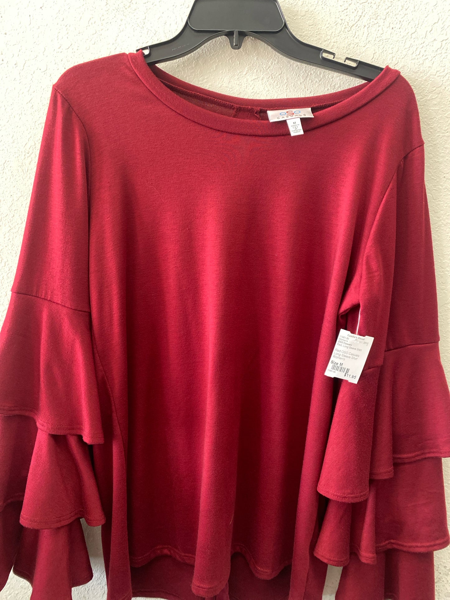Red OSO Casuals Long Sleeve Shirt Women's