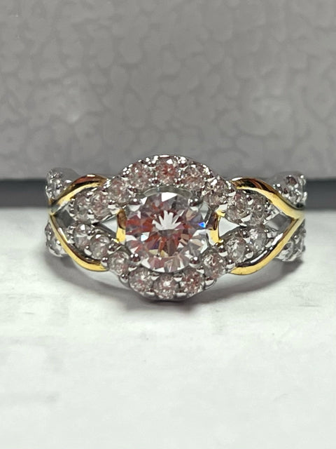 Sterling Silver CZ Ring JTV New Size 8 2.92 ct tw