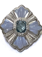 Load image into Gallery viewer, Judith Ripka Sterling Silver Blue Lace Agate Pendant Brooch Enhancer Diamonique