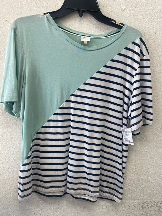 Teal/Navy Seen Worn Kept Anthropologie BOUTIQUE Short Sleeve Shirt Women's