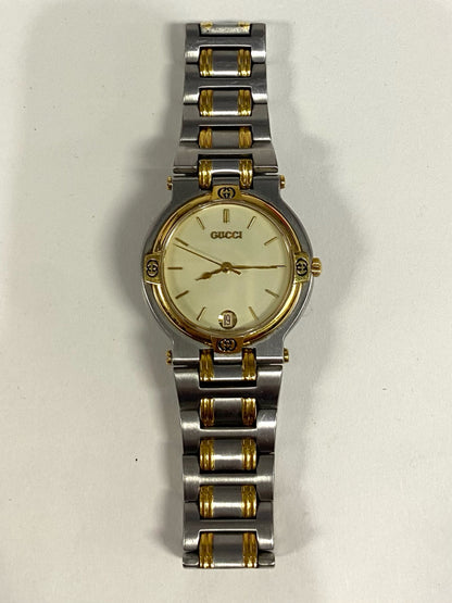 Gucci Watch 9000M Two Tone Vintage New Battery