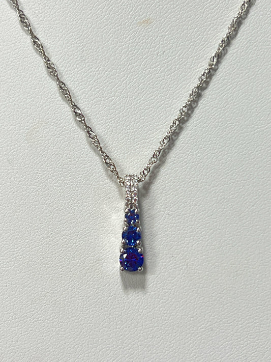 Sterling Silver Tanzanite Pendant & Necklace Chain JTV New