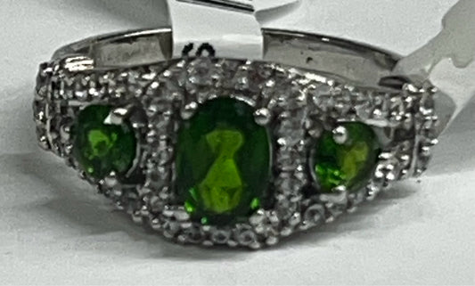 Sterling Silver Chrome Diopside Ring New w/ Tags Size 8 JTV