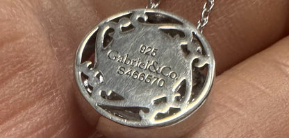 Gabriel & Co Sterling Silver Mediterranean Diamond Filigree Pendant Necklace
