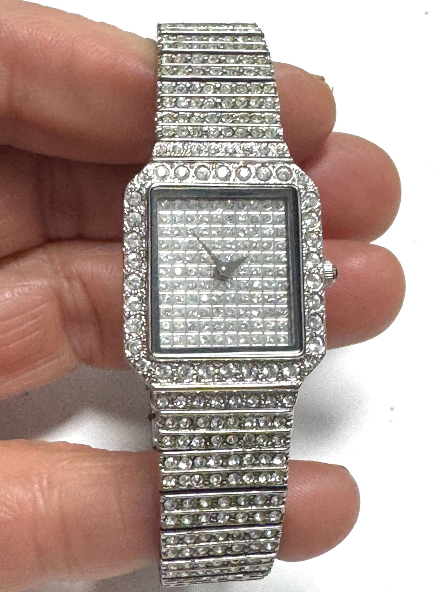 Croton Iced Out Watch Rhinestone Crystal Unisex Watch New Battery