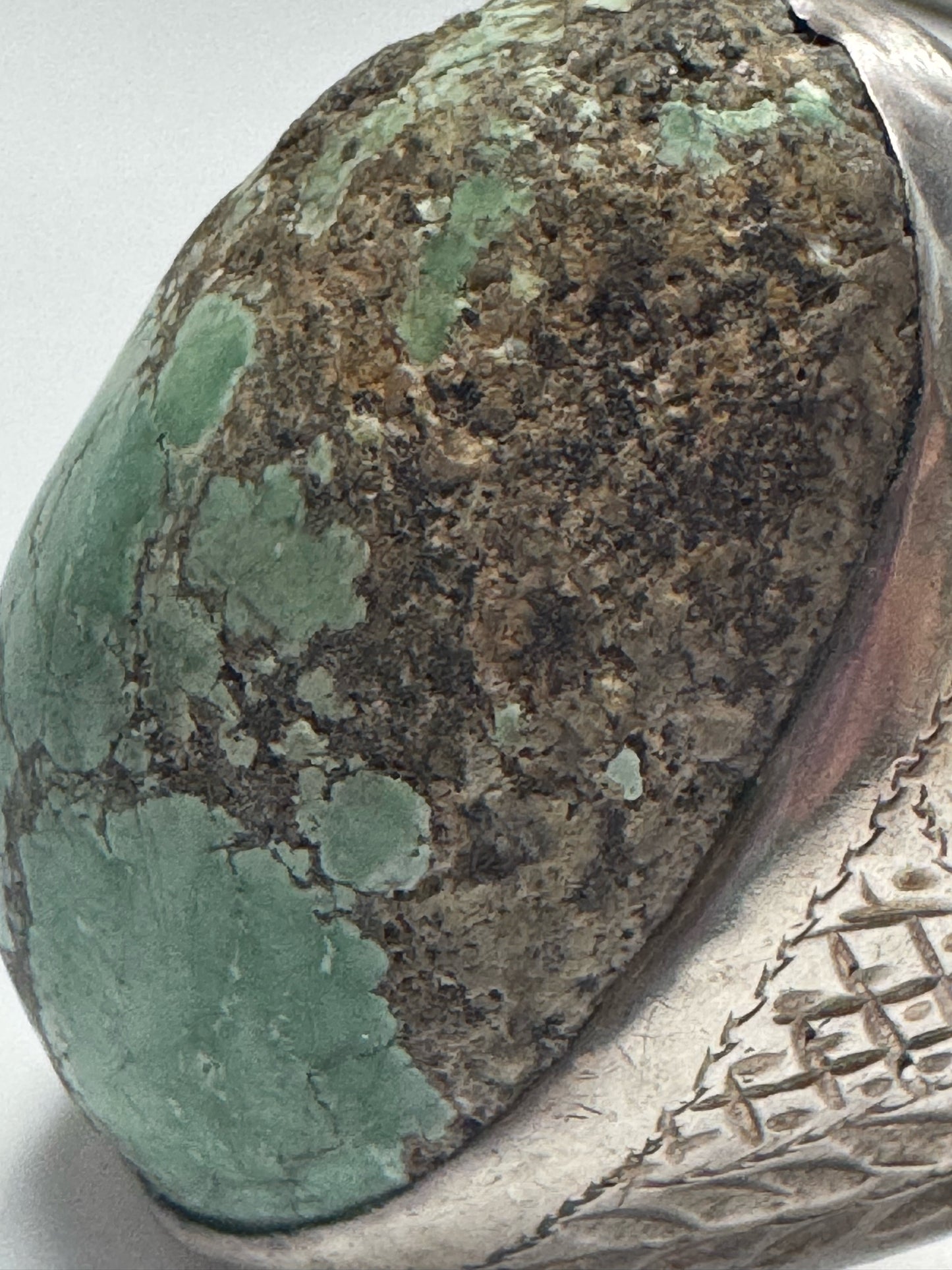 Vintage Native American Sterling Silver Heavy 29g Turquoise Ring Size 11.5