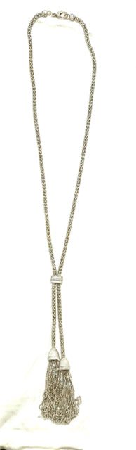 Judith Ripka 925 Sterling Silver Tassel 36" Necklace Diamonique Verona Lariat