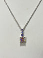 Sterling Strontium Titanate Tanzanite  Pendant & Chain New JTV
