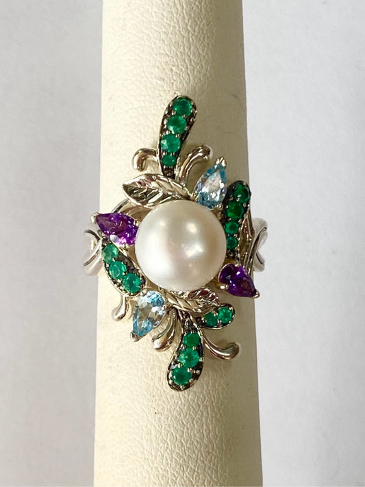 Third Person Sterling Silver Cultured Freshwater Pearl Size 6 Ring