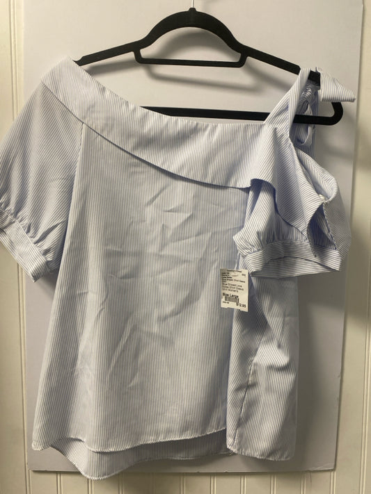 Blue Striped Love Notes Short Sleeve Shirt Women's