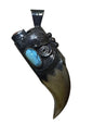 Vintage Native American Bear Claw & Turquoise 925 Sterling Silver