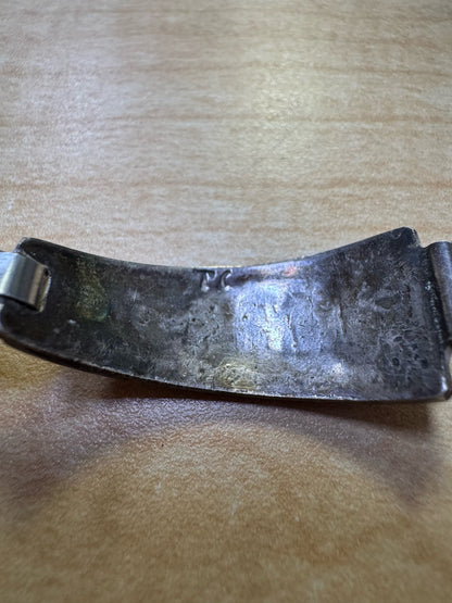 Silver Native American Inlaid Chip Turquoise Stretch Watch Band