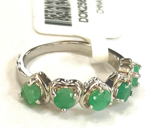 Sterling Silver Emerald Ring Size 8 New w/ Tags JTV