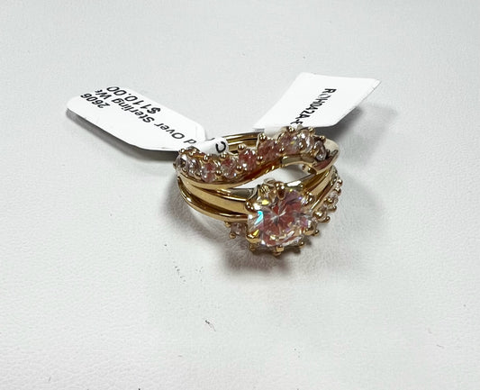 2 PC Gold Over Sterling Wedding Set New w/ Tags JTV Size 6