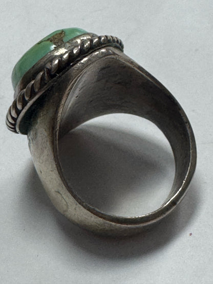 Native American Sterling Silver Ring Heavy Massive 33g Turquoise Size 11