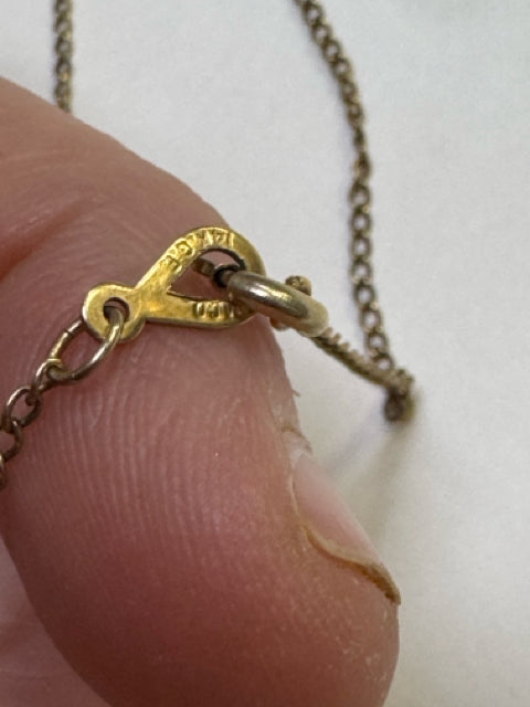 AMCO 14K Gold Filled Necklace Clip on Earring Set 2 Pc Red Garnet Pearl