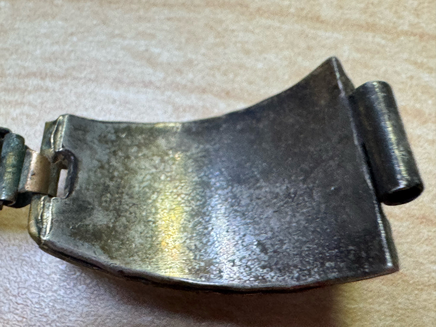 JJM Navajo Jim Julia Martinez Sterling Silver Turquoise Watch Tip Gold Wash Band