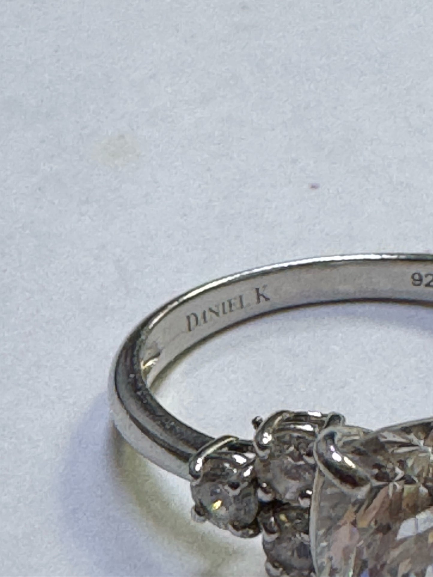 Daniel K HSN Designer Platinum Plated Sterling Silver CZ Ring Size 10