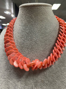 Jay King DTR Mine Finds 925 Salmon Pink Coral Gemstone Necklace & Earrings