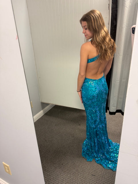 Size 0 Casablanca Blue Women's Prom