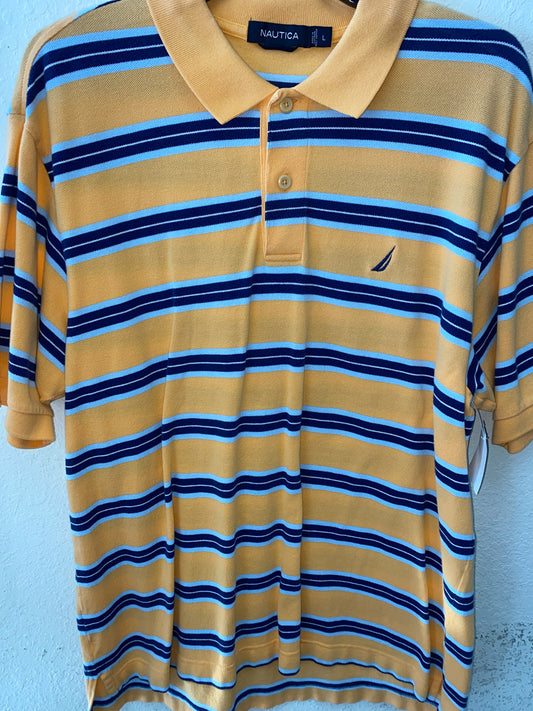 Orange Stripe Nautica Polo Men's