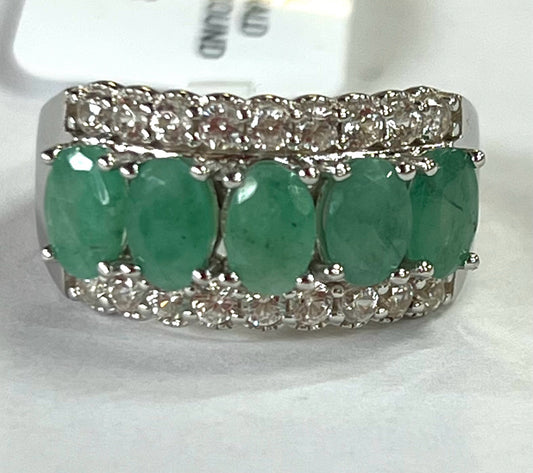 Sterling Silver Sakota Emerald Ring 2.60 ct tw Size 8 New w/ Tags
