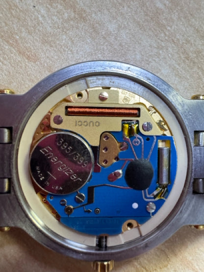Gucci Watch 9000M Two Tone Vintage New Battery