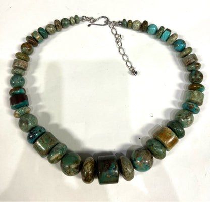Jay King Mine Finds Sterling Silver Turquoise Slab Necklace 18" -21" Adjustable